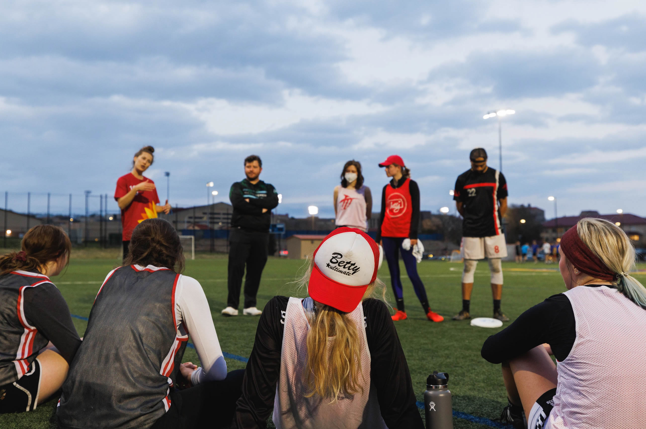 Students are participating in ultimate frisbee